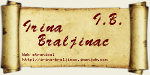 Irina Braljinac vizit kartica